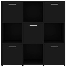 vidaXL Βιβλιοθήκη Μαύρη 90 x 30 x 90 εκ. από Επεξ. Ξύλο