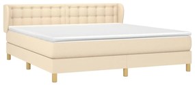 ΚΡΕΒΑΤΙ BOXSPRING ΜΕ ΣΤΡΩΜΑ ΚΡΕΜ 180X200 ΕΚ. ΥΦΑΣΜΑΤΙΝΟ 3127146