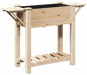 vidaXL Γλάστρα Κήπου Μπεζ 111 x 37 x 76.5 εκ. Στερεό ξύλο έλατου