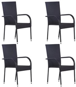 vidaXL Σετ Τραπεζαρίας Κήπου 5 Τεμαχίων Μαύρο