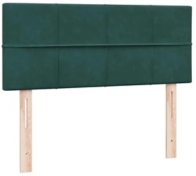 Box Spring κρεβάτι με στρώμα σκούρο πράσινο 120x220cm Βελούδινο - Πράσινο