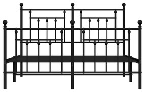 vidaXL Πλαίσιο Κρεβατιού με Κεφαλάρι&Ποδαρικό Μαύρο 140x200εκ. Μέταλλο