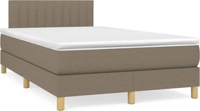 vidaXL Κρεβάτι Boxspring με Στρώμα Taupe 120x190 εκ. Υφασμάτινο