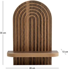 Ραφιέρα τοίχου Artwill Megapap Mdf χρώμα wenge 26x13x35εκ.