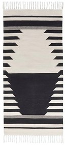 Χαλί Iselin Βαμβακερό Μαύρο/Υπόλευκο L140xW70 cm Broste Copenhagen