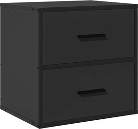 vidaXL Επίτοιχο ντουλάπι κομοδίνου Μαύρο 40x31x39,5 cm