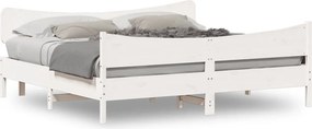 vidaXL Σκελετός Κρεβ. Χωρίς Στρώμα Λευκό 180x200 εκ Μασίφ Πεύκο