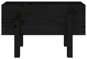 Ζαρντινιέρα Μαύρη 62 x 30 x 38 εκ. από Μασίφ Ξύλο Πεύκου - Μαύρο