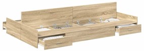 vidaXL Κρεβάτι με αποθηκευτικό χώρο Sonoma Δρυς 120 x 190 cm