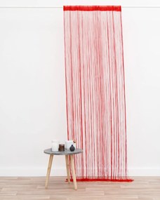 Έτοιμη Ραμμένη Κουρτίνα Κρόσσι 100x250cm Macaroni Στενό Φύλλο (90x250cm) Κόκκινο