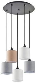 Φωτιστικό Οροφής  SE21-BL-B10-5BL-SH123 ADEPT FLEX White, Grey, Brown Fabric Shade Pendant+ - 77-8961 - 51W - 100W - 77-8961