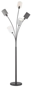 Επιδαπέδιο Φωτιστικό Koi με Λινά Καπέλα 40389 Fischer Honsel-40389-Γκρι 40389