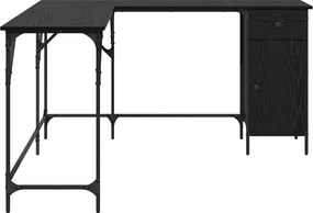 vidaXL Γραφείο Μαύρη Οξυά 141 x 141 x 75 εκ Επεξεργασμένο ξύλο
