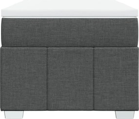 vidaXL Κρεβάτι Boxspring με Στρώμα Σκούρο Γκρι 90x200 εκ. Υφασμάτινο
