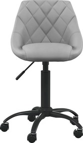 vidaXL Καρέκλα Γραφείου Ανοιχτό Γκρι Βελούδινη