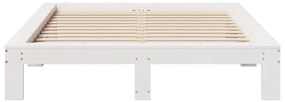 vidaXL Σκελετός Κρεβ. Χωρίς Στρώμα Λευκό 140x190 εκ Μασίφ Πεύκο