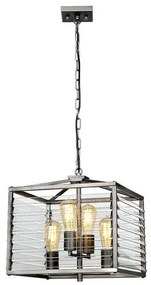 Κρεμαστό Φωτιστικό Οροφής 4xE27 60W IP20 Γκρι Louvre LOUVRE-4P Elstead Lighting LOUVRE-4P Γκρι
