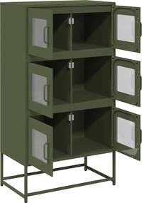 vidaXL Highboard Ελαιοπράσινο 68x39x123 cm Ατσάλι