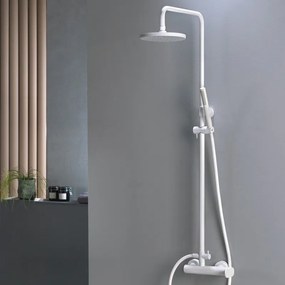Armando Vicario Slim White Matt Μπαταρία Nτους 2 Eξόδων με Kολώνα, Aνακλινόμενη Κεφαλή, Tηλέφωνο, Στήριγμα 500065-300