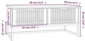 vidaXL Τραπεζάκι Σαλονιού Λευκό 80x40x35εκ Επεξεργασμένο Ξύλο &amp; Σίδερο