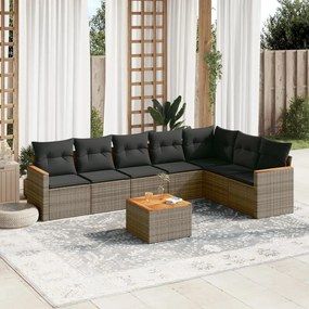 vidaXL Patio Sofa Set 8-θέσια Grey