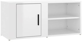 vidaXL Έπιπλα Τηλεόρασης2 τεμ. Γυαλιστ. Λευκό 80x31,5x36εκ. Επεξ. Ξύλο