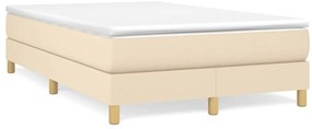 vidaXL Κρεβάτι Boxspring με Στρώμα Κρεμ 120x190 εκ. Υφασμάτινο