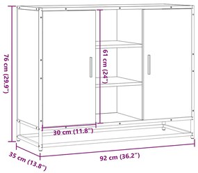 SIDEBOARD SONOMA OAK 92X35X76 CM ΚΑΤΑΣΚΕΥΑΣΜΕΝΟ ΞΥΛΟ 849015