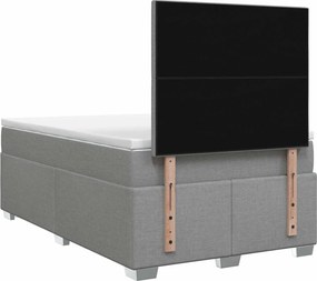vidaXL Κρεβάτι box spring με στρώμα Ανοιχτό γκρι 120 x 190 cm Ύφασμα