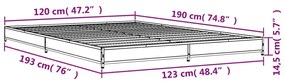 ΠΛΑΙΣΙΟ ΚΡΕΒΑΤΙΟΥ ΚΑΠΝΙΣΤΗ ΔΡΥΣ 120X190ΕΚ. ΕΠΕΞ. ΞΥΛΟ &amp; ΜΕΤΑΛΛΟ 845168