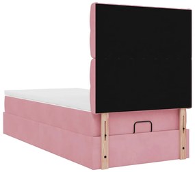 Οθωμανικό κρεβάτι με στρώματα ροζ 90x200cm Velvet 3313522