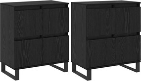 vidaXL Πλαϊνό γραφείο 2 pcs Μαύρη Οξυά 60 x 35 x 70 cm