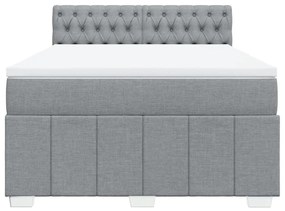 ΚΡΕΒΑΤΙ BOXSPRING ΜΕ ΣΤΡΩΜΑ ΑΝΟΙΧΤΟ ΓΚΡΙ 140X200 ΕΚ. ΥΦΑΣΜΑΤΙΝΟ 3289398