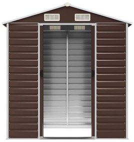 vidaXL Αποθήκη Κήπου Καφέ 191x130x198 εκ. Γαλβανισμένο Ατσάλι