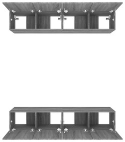 vidaXL Έπιπλα Τηλεόρασης 4 τεμ. Γκρι Sonoma 80x30x30 εκ. Επεξ. Ξύλο