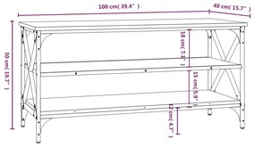 Έπιπλο Τηλεόρασης Sonoma Δρυς 100x40x50 εκ. Επεξ. Ξύλο - Καφέ