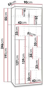 Ντουλάπα Elena 2D plus-Leuko