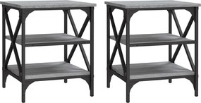 vidaXL Βοηθητικά Τραπέζια 2 τεμ. Γκρι Sonoma 40x42x50 εκ. Επεξ. Ξύλο