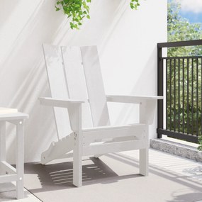 vidaXL Folding Adirondack Chair Λευκό 74.5x80.5x90 εκ. HDPE