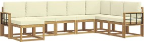 vidaXL Σειρά Καναπέ Εξωτερικού με μαξιλάρι 8 pcs Λευκό και Κρεμ