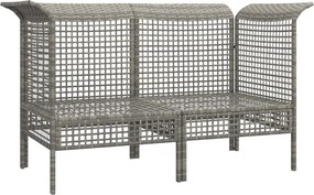 vidaXL Καναπέδες Κήπου Γωνιακοί 2 τεμ. Γκρι Συνθ. Ρατάν με Μαξιλάρια