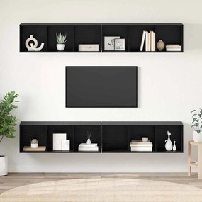 vidaXL Τηλεοπτική Κάβα Τοίχου 4 pcs Μαύρη δρυς 37 x 37 x 107.5 εκ