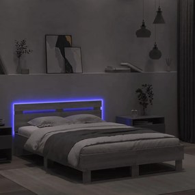 Πλαίσιο Κρεβατιού με Κεφαλάρι/LED Γκρι Sonoma 120x190 εκ. - Γκρι