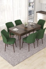 Extendable Dining Table &amp; Chairs Set (7 Pieces) Nef - Baroque, Khaki Baroque
Khaki