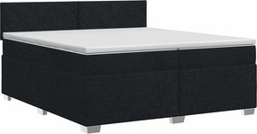 vidaXL Κρεβάτι box spring με στρώμα Μαύρο 200 x 200 cm Ύφασμα