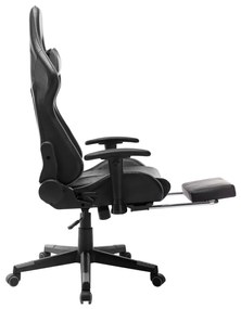 Καρέκλα Gaming με Υποπόδιο Μαύρο/Γκρι από Συνθετικό Δέρμα - Πολύχρωμο