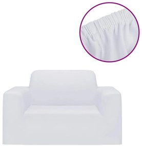 vidaXL Κάλυμμα Καναπέ Ελαστικό Λευκό από Πολυεστερικό Ζέρσεϊ
