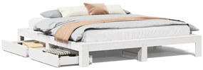 vidaXL Σκελετός Κρεβ. Χωρίς Στρώμα Λευκό 200x200 εκ Μασίφ Πεύκο
