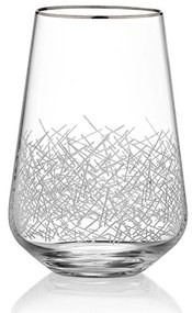 Ποτήρι Νερού Sandra Ασημι Ρίγα 380ml - Crystalex - 6 ΤΜΧ