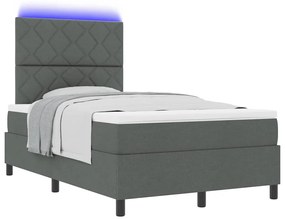 vidaXL Κρεβάτι με ελατήρια με στρώμα Σκούρο γκρι 120 x 190 cm ύφασμα